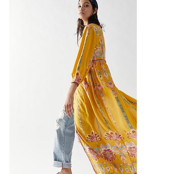 Free People Foley Maxi Dress Button-up Medium - Picture 2 of 15